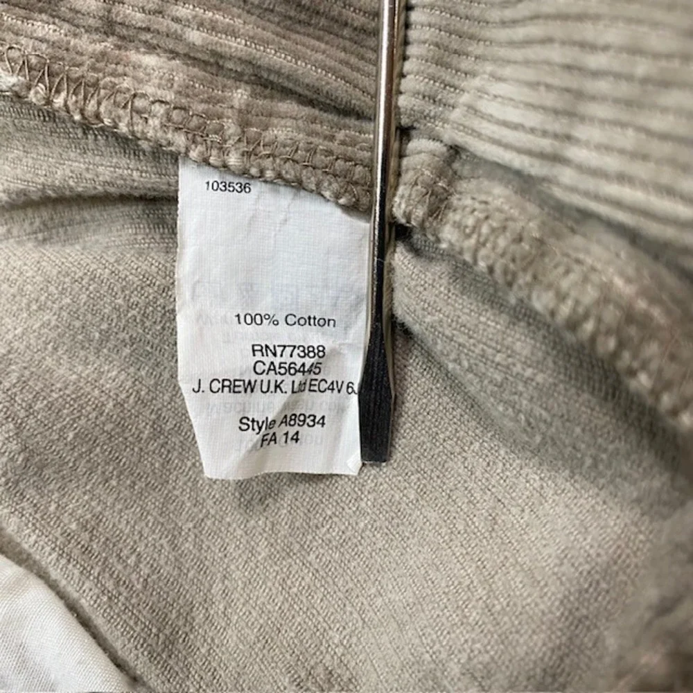 J.Crew‎ The Sutton Tan Khaki Corduroy Straight Leg Pants Mens 32x34 (32x32)